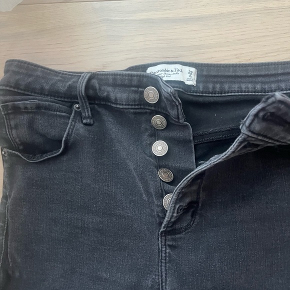 Abercrombie Dark Grey High Wasted button fly Skinny Jeans - Picture 2 of 5
